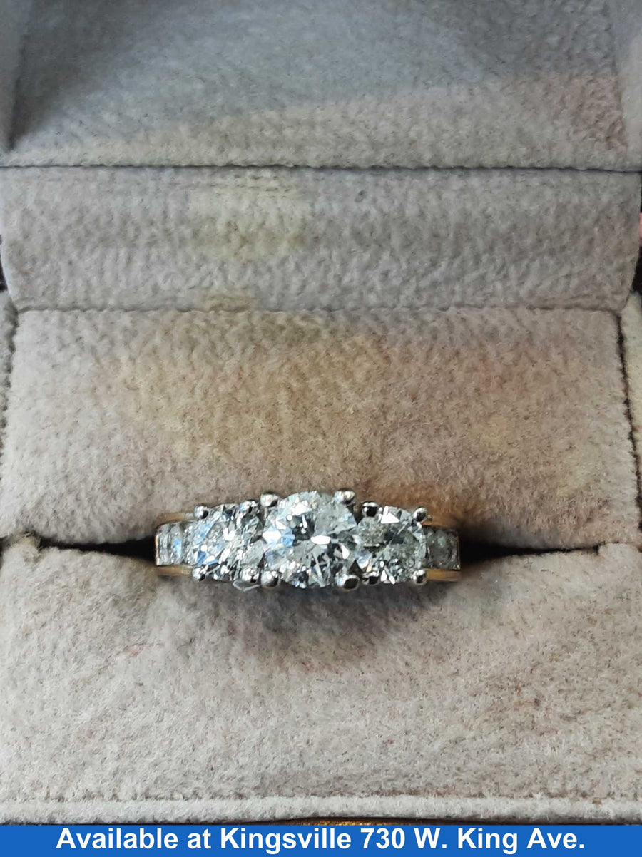 Ring - Engagement Set - Yellow Gold 14k (.585) 5.4 grams Size 7.5