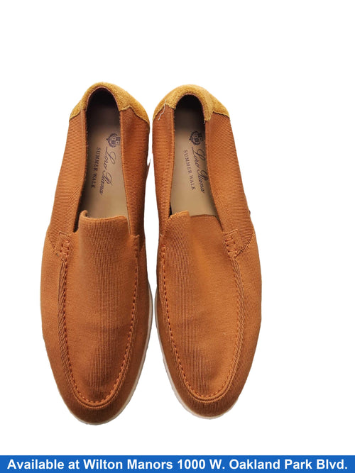 Loro Piana Mens Summer Walk Wool Loafers Orange