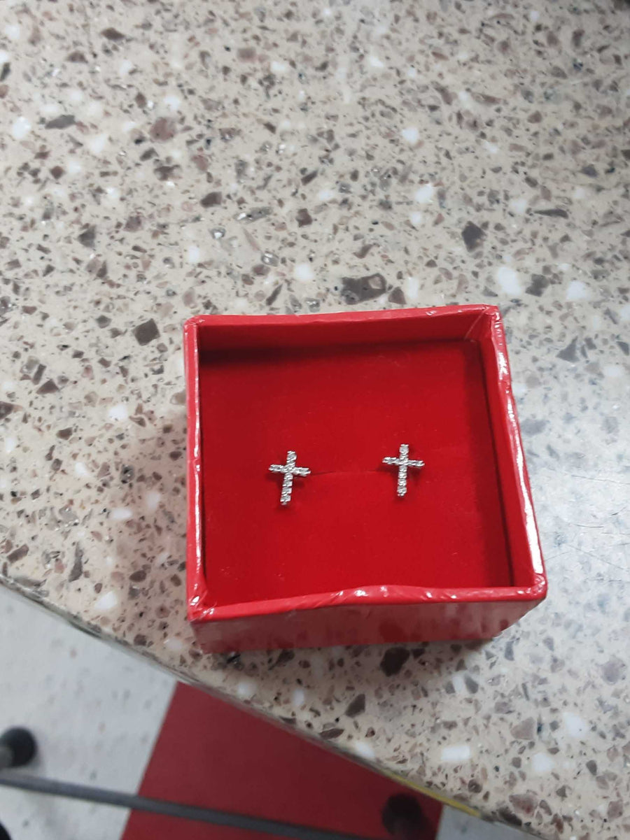 Double Stud Earring - White Gold 10k (.417) 0.8 grams