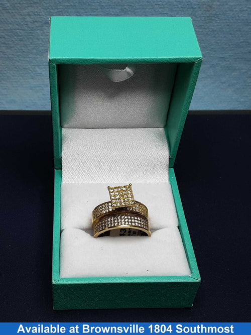 Ring - Engagement Set - Yellow Gold 10k (.417) 4.2 grams Size 20