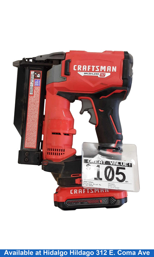 Craftsman Cmcn623 Red Cordless Brad Nailer