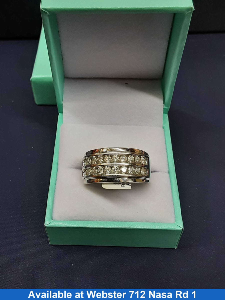 Ring - Wedding Band - White Gold 14k (.585) 9.3 grams Size 9.5