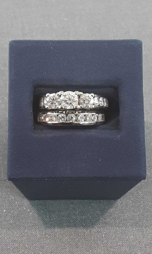 Ring - Engagement Set - White Gold 14k (.585) 11.1 grams Size 7