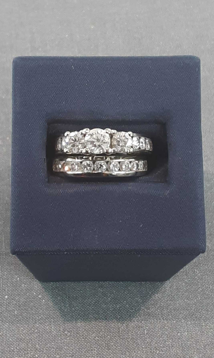 Ring - Engagement Set - White Gold 14k (.585) 11.1 grams Size 7