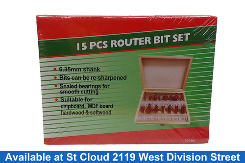 Amazon 15 Pcs Router Bit Red Power Tool Accessory