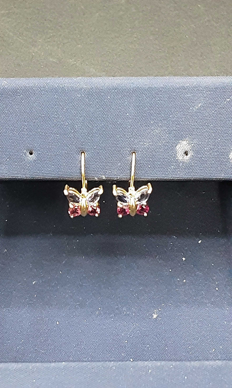 Earrings with stones Yellow Gold 14k (.585) 1.9 grams