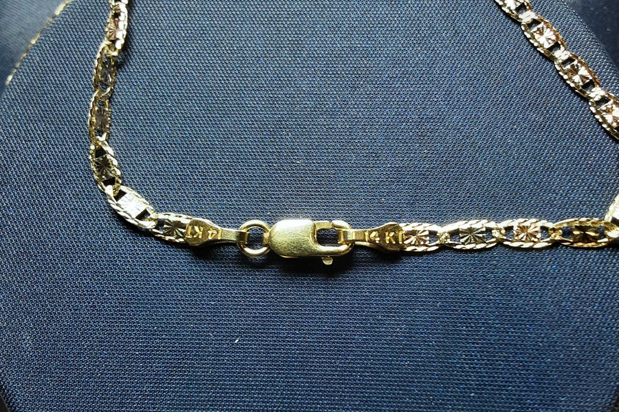 Chain - Tricolor Gold 14k (.585) 5.5 grams 19 inch
