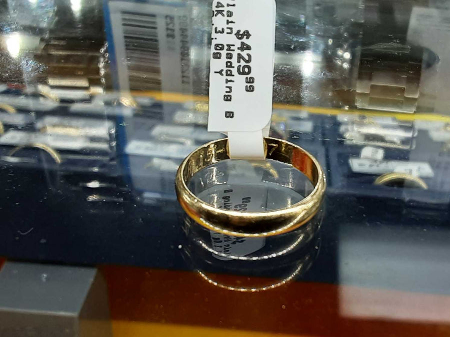 Ring - Wedding Band - Yellow Gold 14k (.585) 3 grams Size 7.5