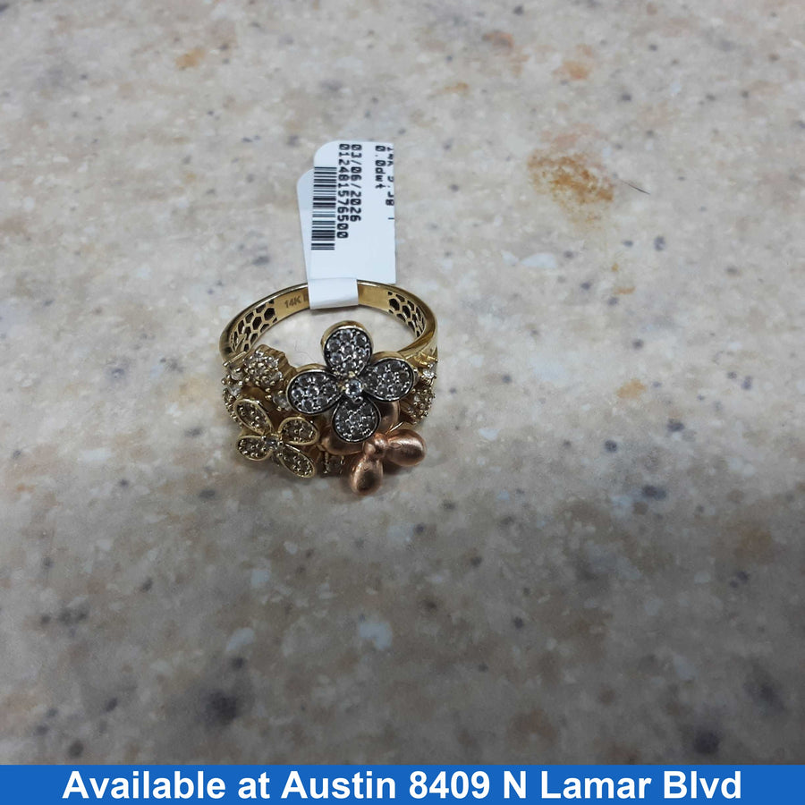 Women's Ring - Tricolor Gold 14k (.585) 5.3 grams Size 7.5