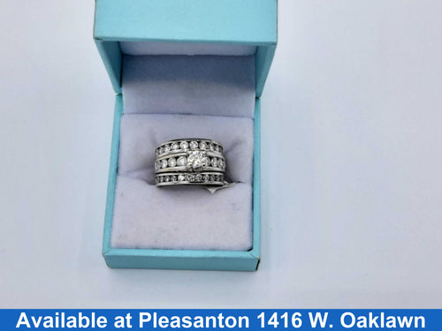 Ring - Wedding Set - White Gold 14k (.585) 13.1 grams Size 5.5