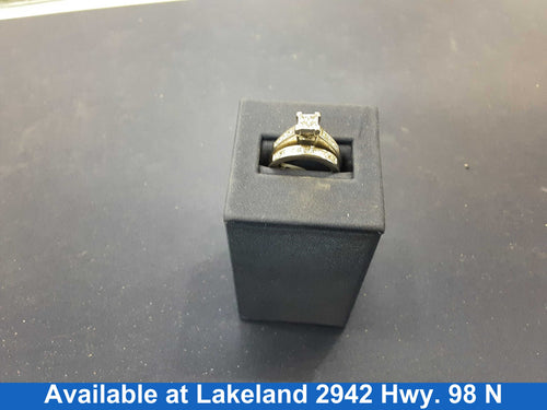 Ring - Engagement Set - White Gold 14k (.585) 6.8 grams Size 6.5