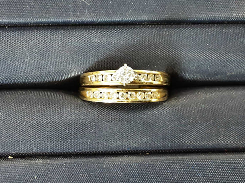 Ring - Engagement Set - Yellow Gold 14k (.585) 4.7 grams Size 7