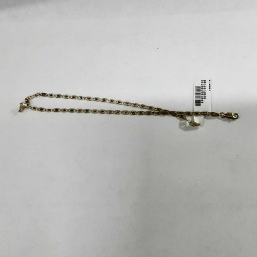 Link Bracelet - Tricolor Gold 10k (.417) 2.3 grams 12 inch