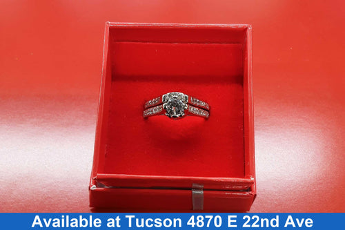 Ring - Engagement Set - White Gold 14k (.585) 6.9 grams Size 7