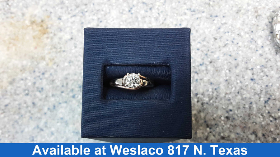 Women's Ring - Solitaire - White Gold 14k (.585) 4.1 grams Size 4.5