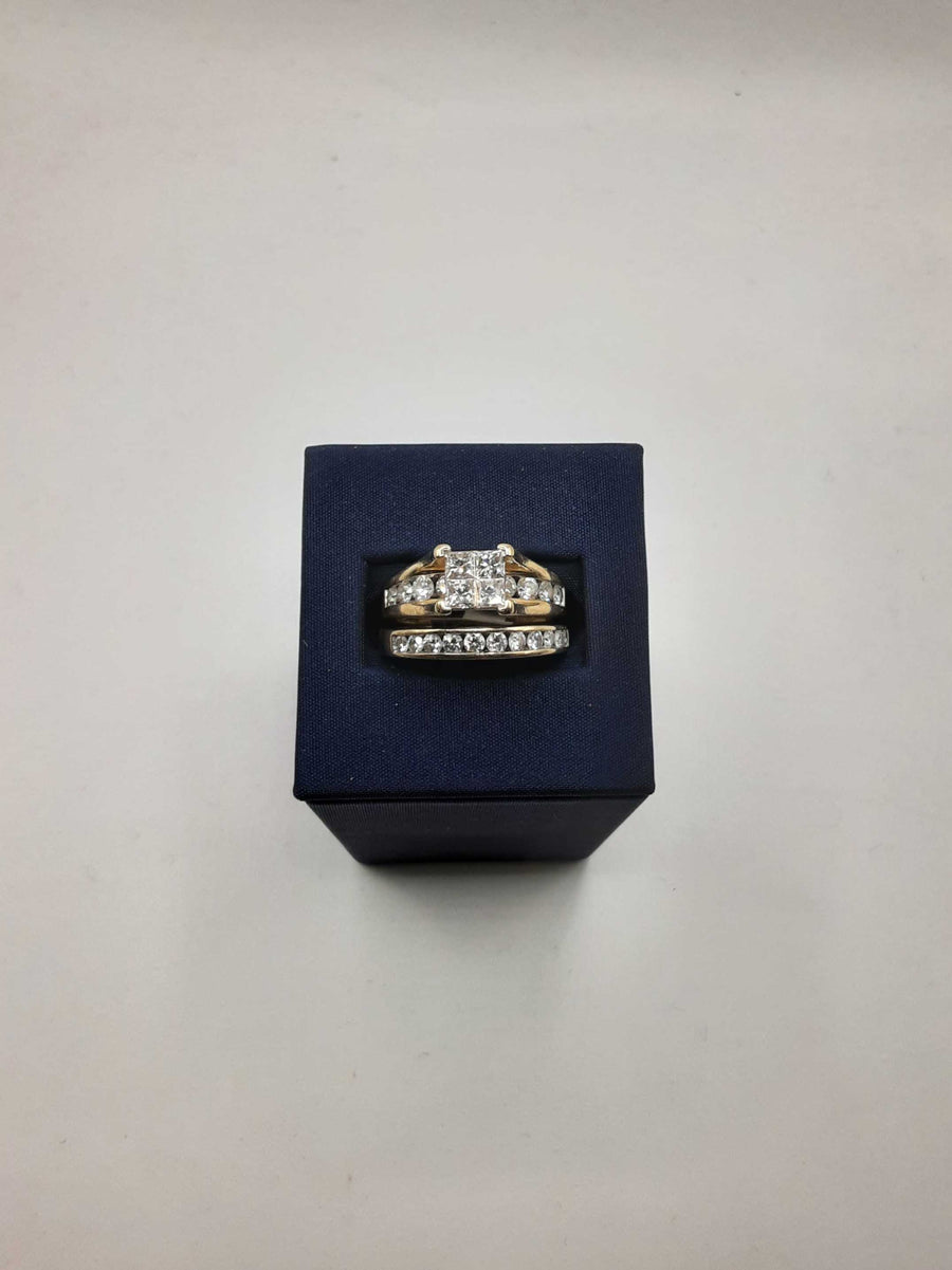 Ring - Wedding Set - Yellow Gold 14k (.585) 10.2 grams Size 9