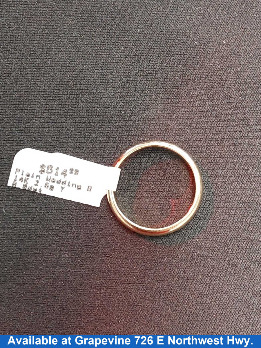 Ring - Wedding Band - Yellow Gold 14k (.585) 3.6 grams Size 8.5