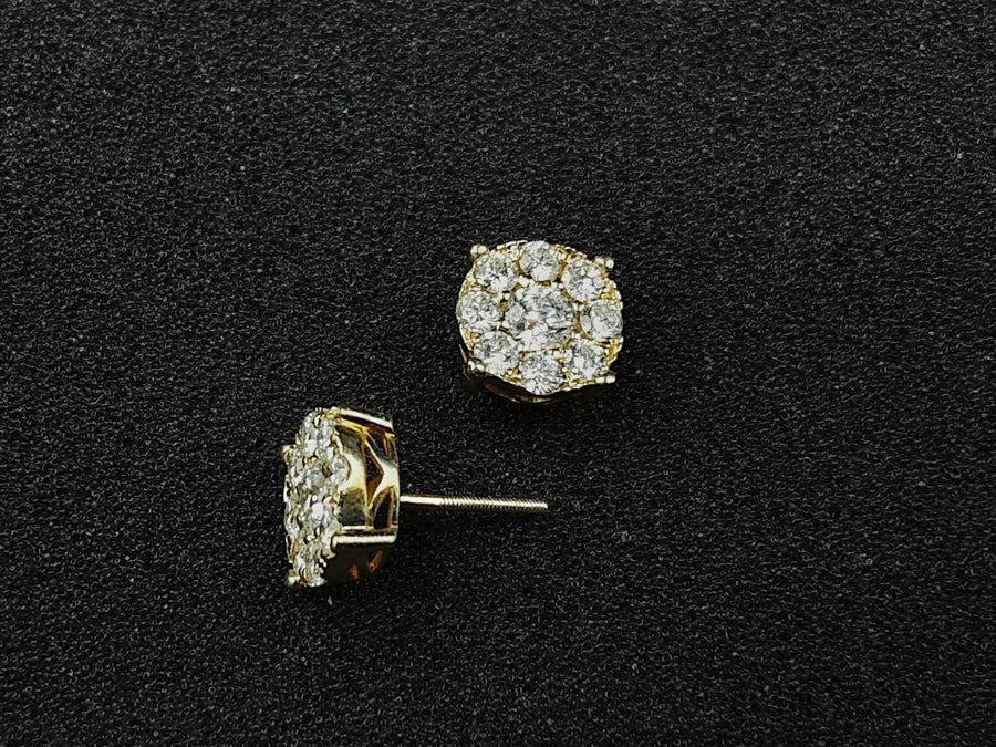 Double Stud Earring - Yellow Gold 14k (.585) 2.2 grams