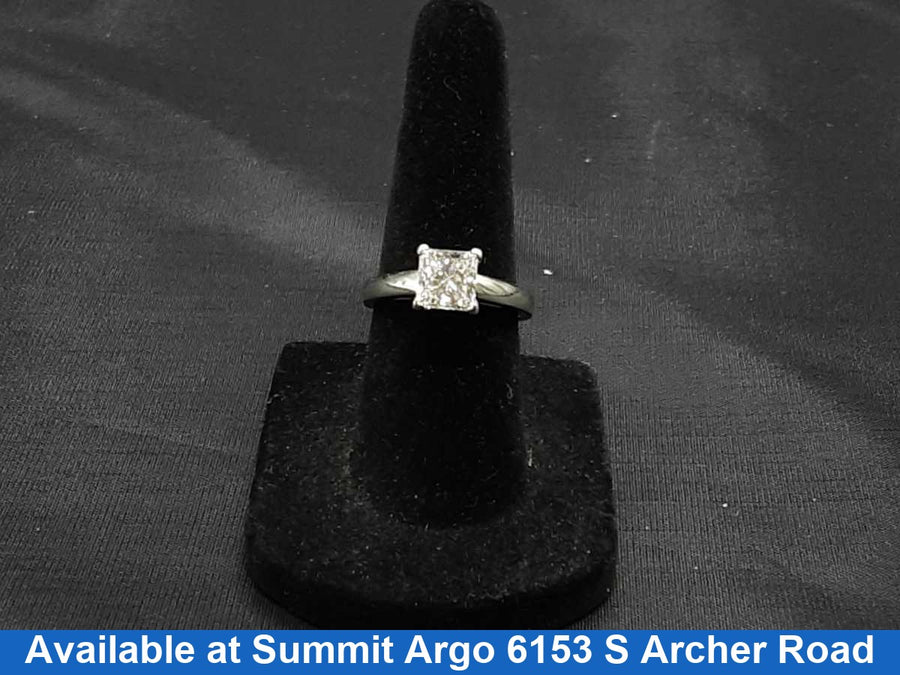 Women's Ring - Solitaire - White Gold 14k (.585) 4.7 grams Size 6