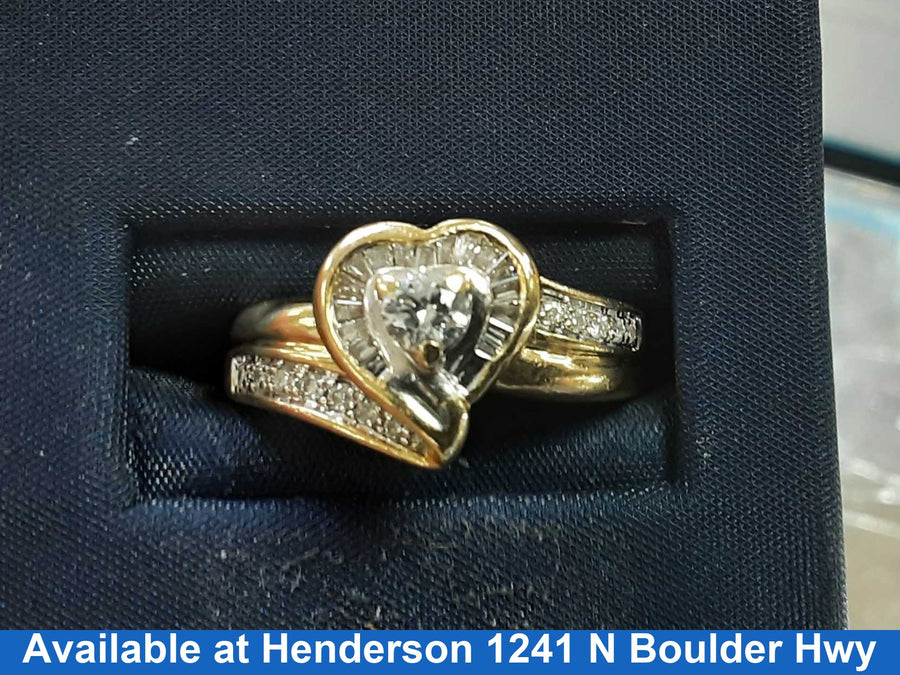 Ring - Engagement Set - Yellow Gold 10k (.417) 6.6 grams Size 20