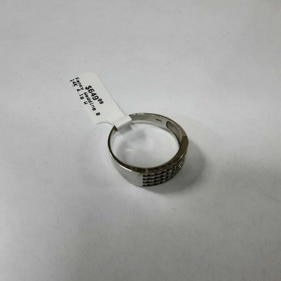 Ring - Wedding Band - White Gold 14k (.585) 4.1 grams Size 9.5
