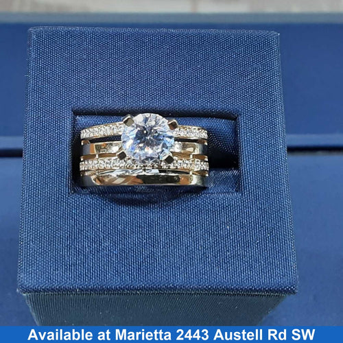 Ring - Wedding Set - Yellow Gold 14k (.585) 3.1 grams Size 8.5