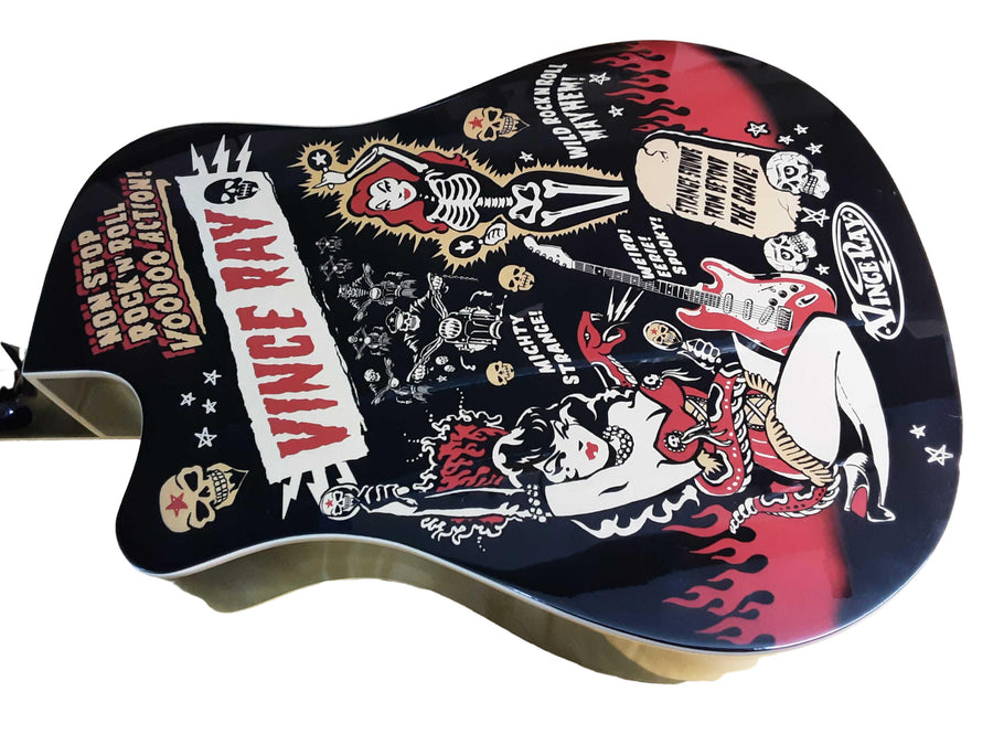 Fender T-bucket 300-ce Vince Ray Voodoo Multi-color Acoustic / Electric Classic Guitar