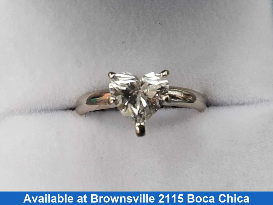 Women's Ring - Solitaire - White Gold 14k (.585) 2.3 grams Size 6