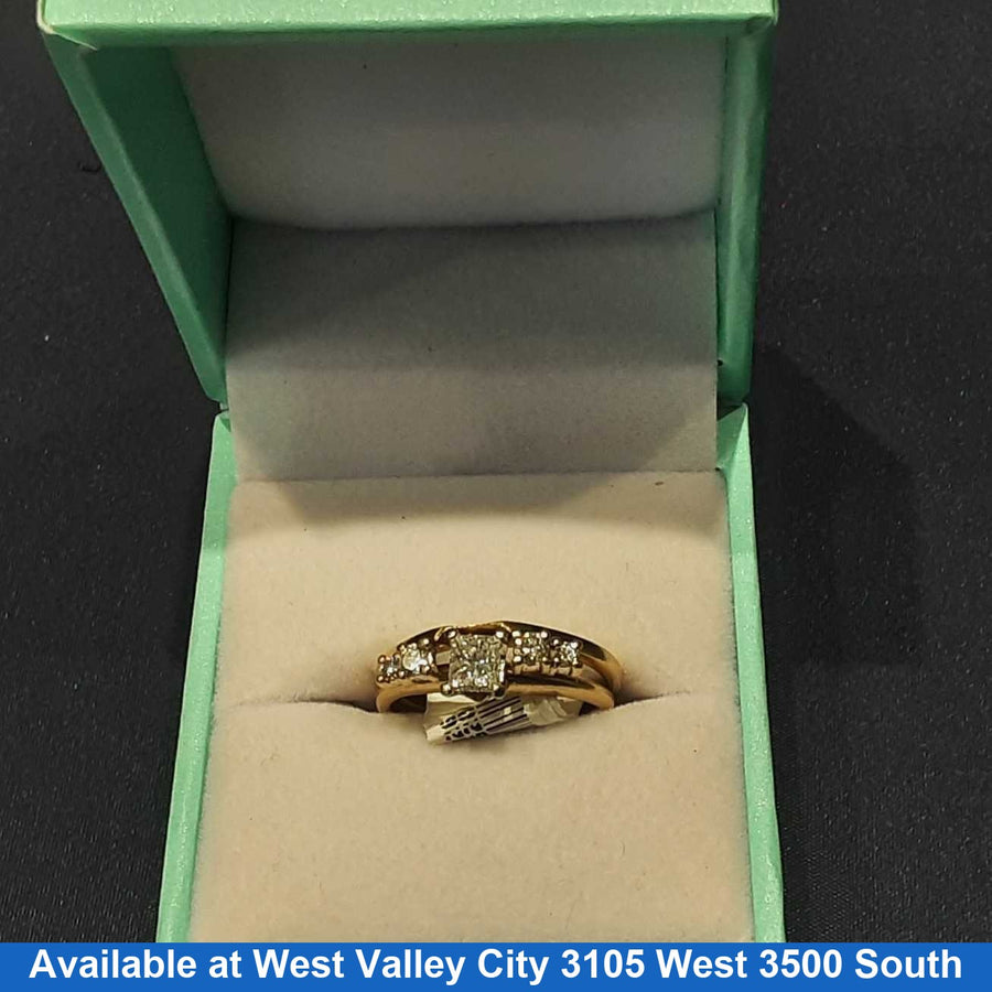 Ring - Engagement Set - Yellow Gold 14k (.585) 3.4 grams Size 20