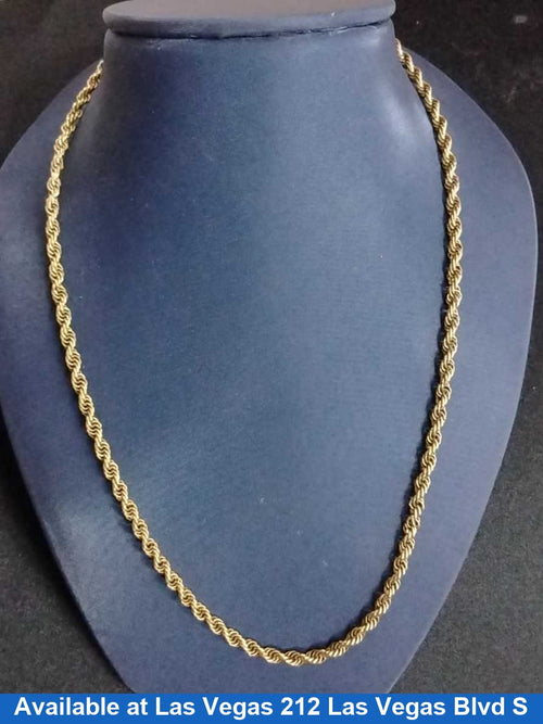 Rope Chain - Yellow Gold 10k (.417) 12.7 grams 221 inch