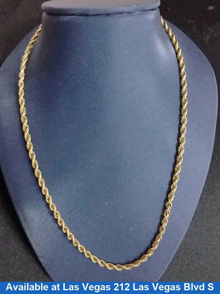 Rope Chain - Yellow Gold 10k (.417) 12.7 grams 221 inch