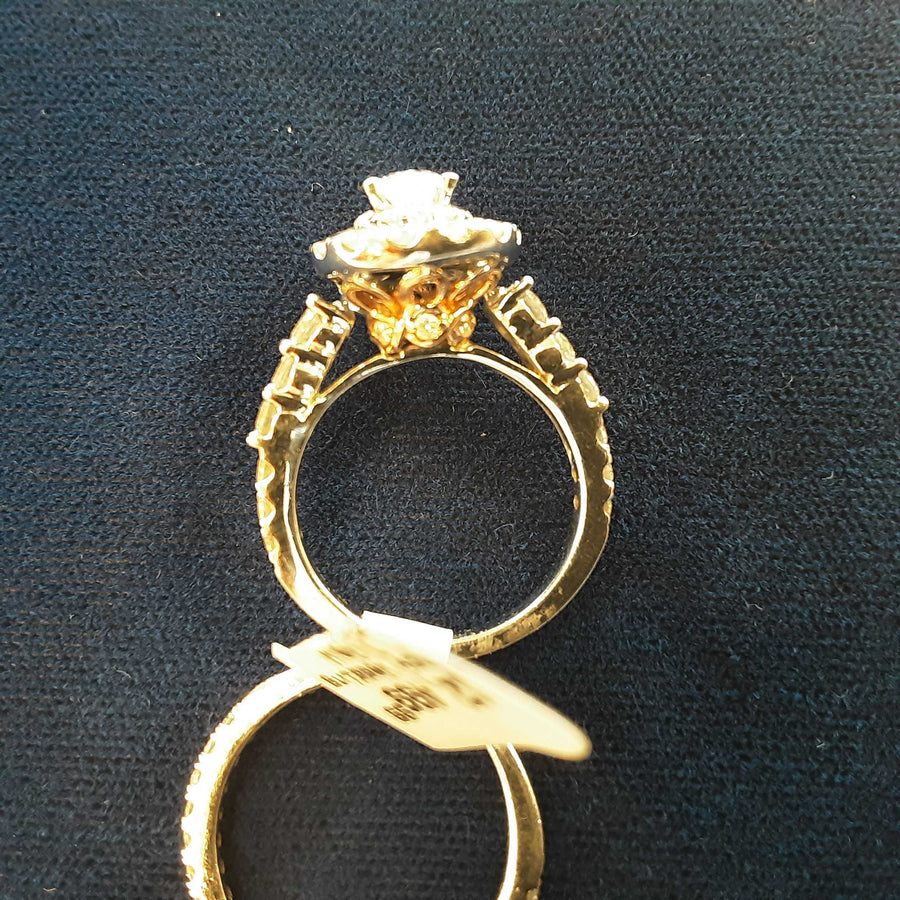 Ring - Wedding Set - White Gold 14k (.585) 7.2 grams Size 6