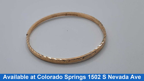 Bangle Bracelet - Yellow Gold 14k (.585) 2.7 grams 8 inch