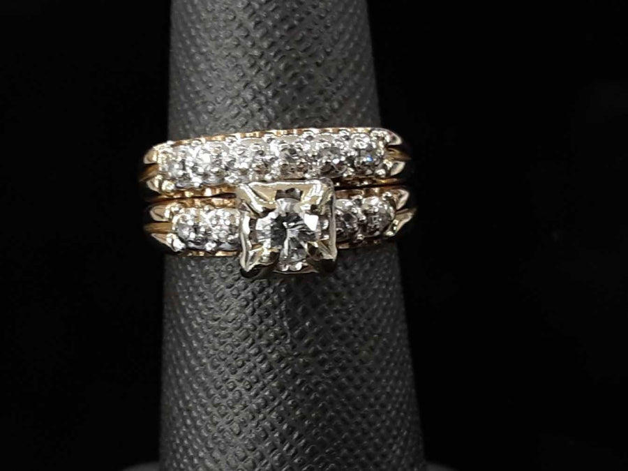 Ring - Wedding Set - Yellow Gold 14k (.585) 6.3 grams Size 6