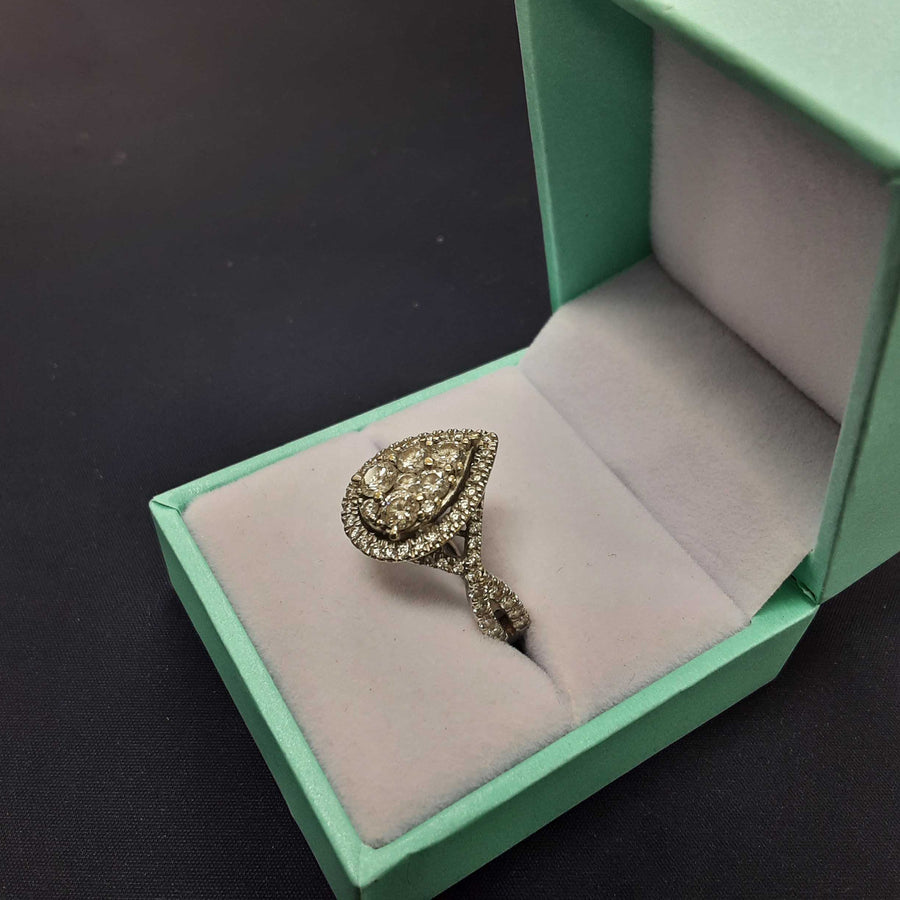 Ring - Engagement Set - White Gold 14k (.585) 5.1 grams Size 7.5