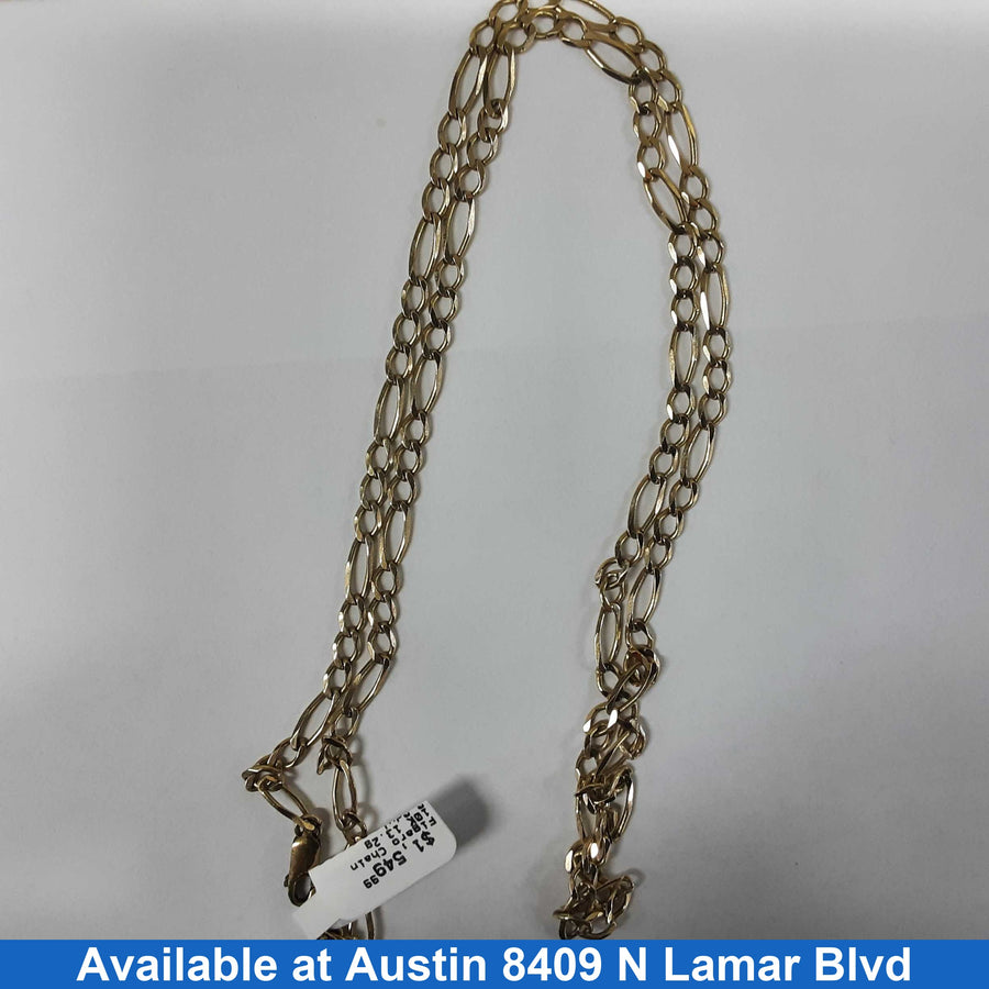 Figaro Chain - Yellow Gold 10k (.417) 13.2 grams 26 inch