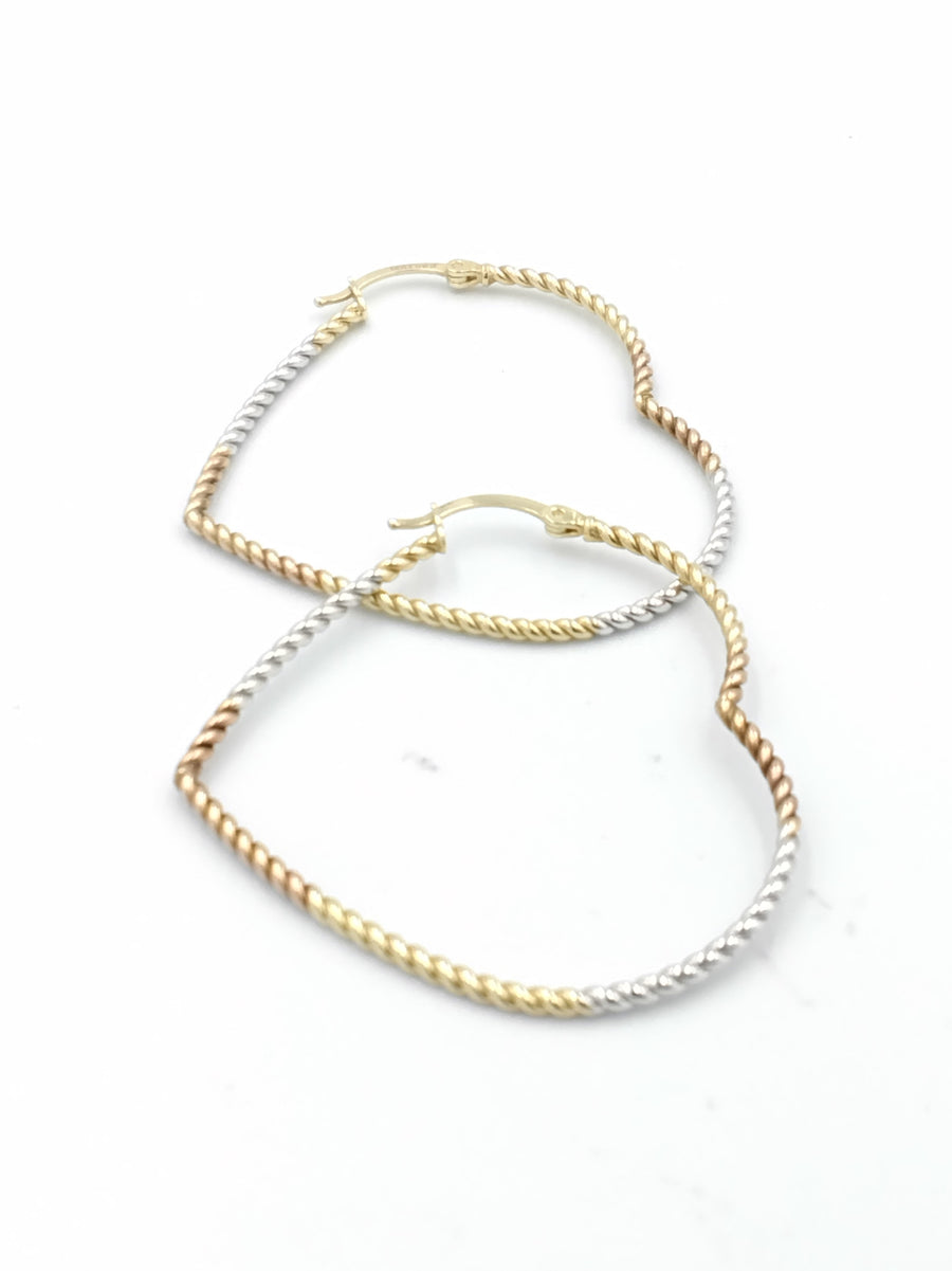 Earrings - Tricolor Gold 14k (.585) 4.6 grams
