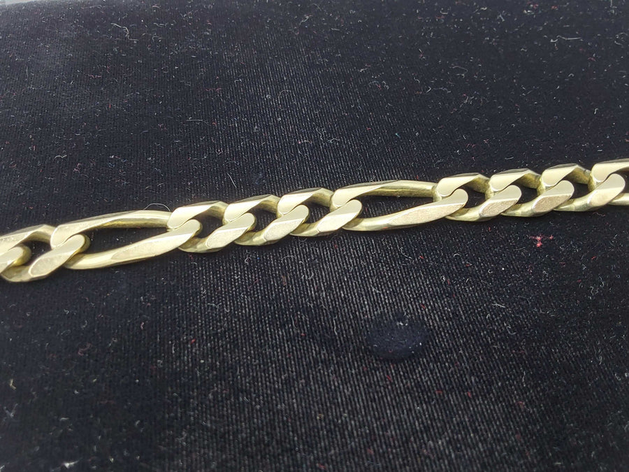 Figaro Bracelet - Yellow Gold 14k (.585) 52.6 grams 9 inch
