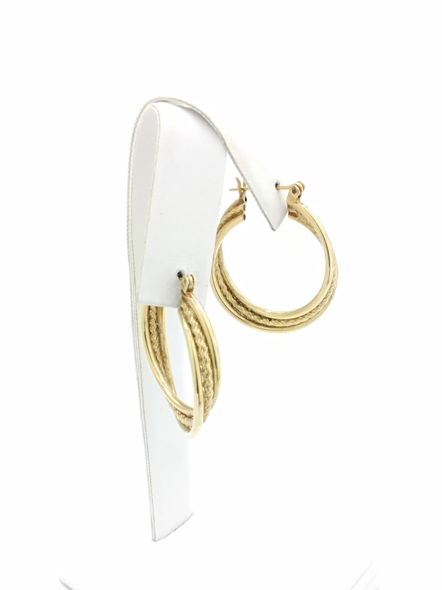 Hoop Earrings - Yellow Gold 14k (.585) 4.5 grams