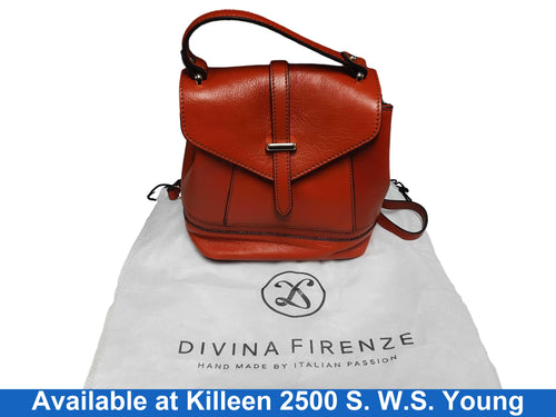 Divina Firenze Backpack Orange Purse / Handbag