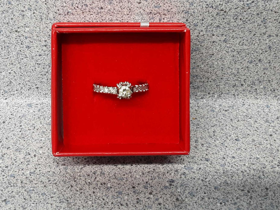 Ring - Engagement Set - White Gold 10k (.417) 2.4 grams Size 7