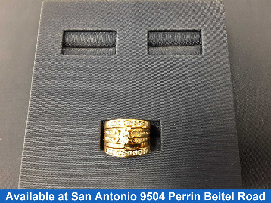Ring - Wedding Set - Yellow Gold 10k (.417) 7.9 grams Size 6.5