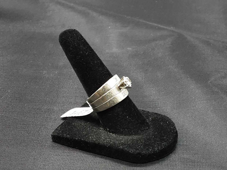Ring - Engagement Set - White Gold 14k (.585) 8.2 grams Size 5