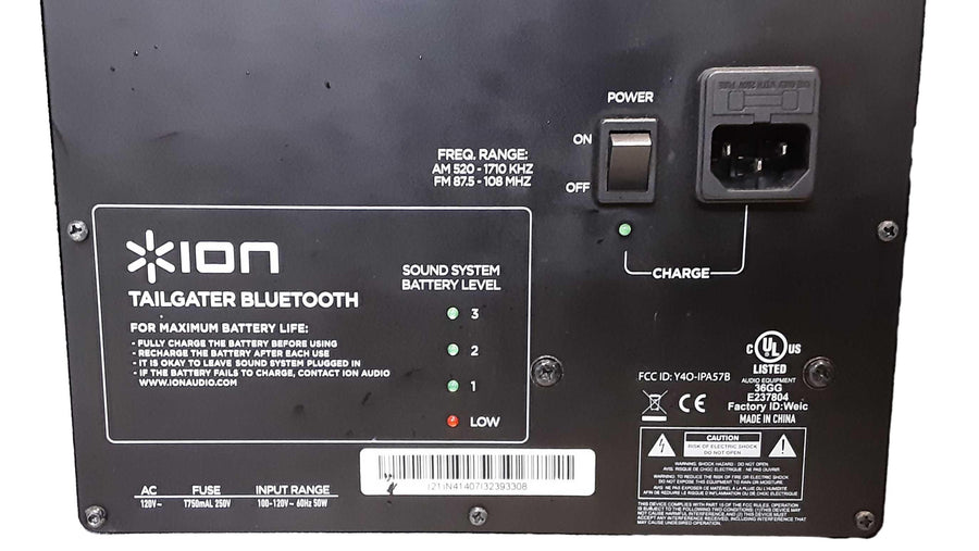 Ion Tailgater Bluetooth Black Portable Speaker