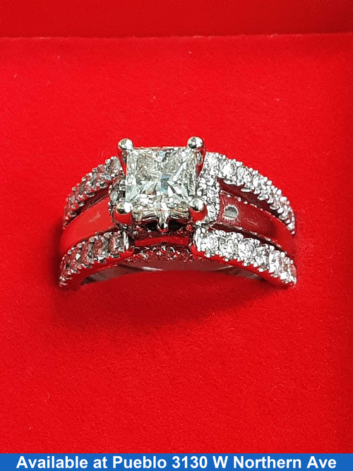 Ring - Wedding Set - White Gold 14k (.585) 11.9 grams Size 6.5