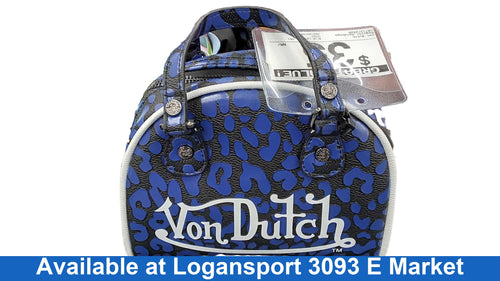 Von Dutch Blue Leopard Print Blue Purse / Handbag
