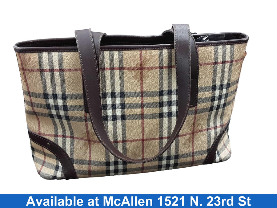 Burberry Haymarket Brown Purse / Handbag