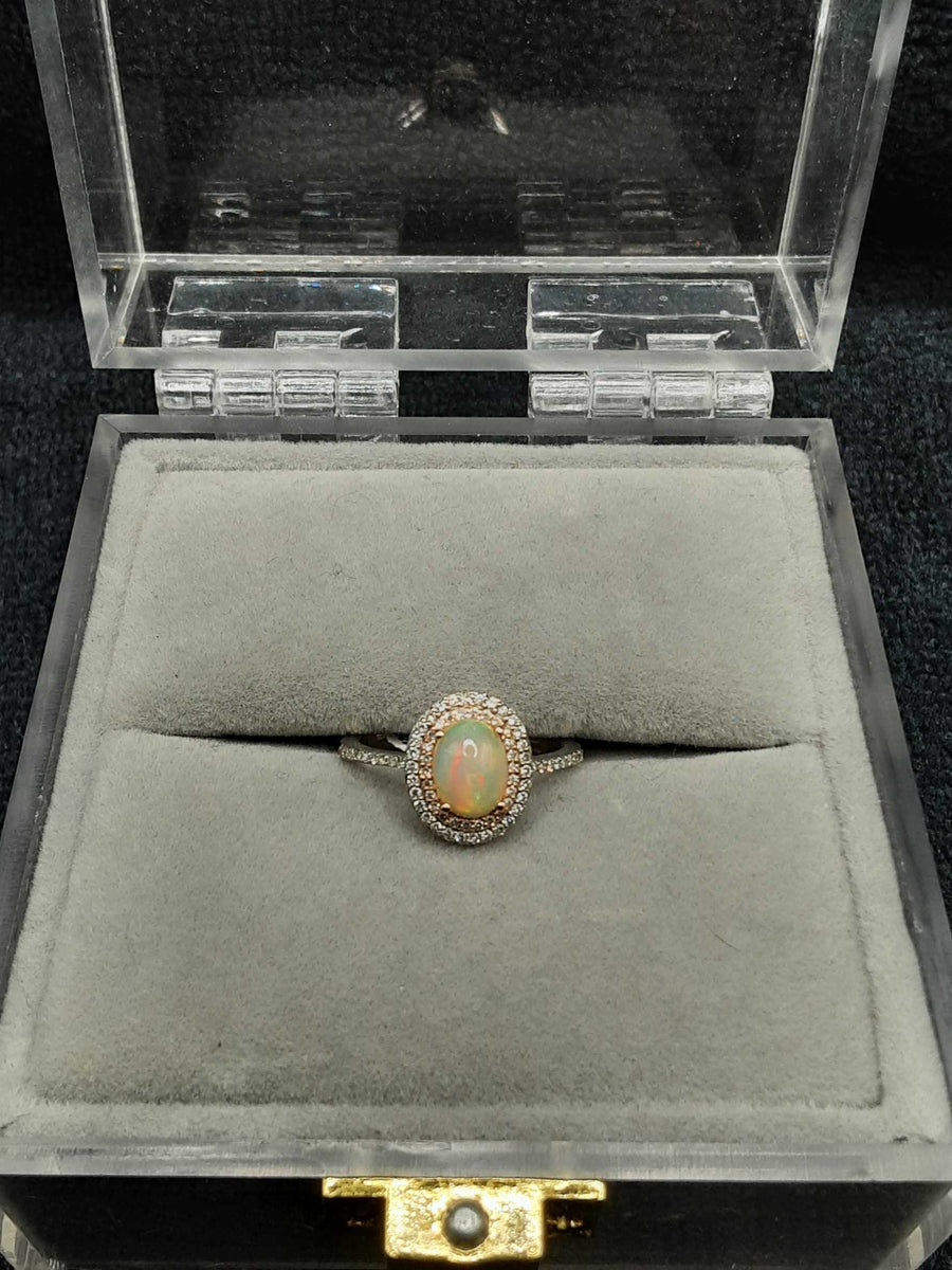 Opal And Diamond Ring