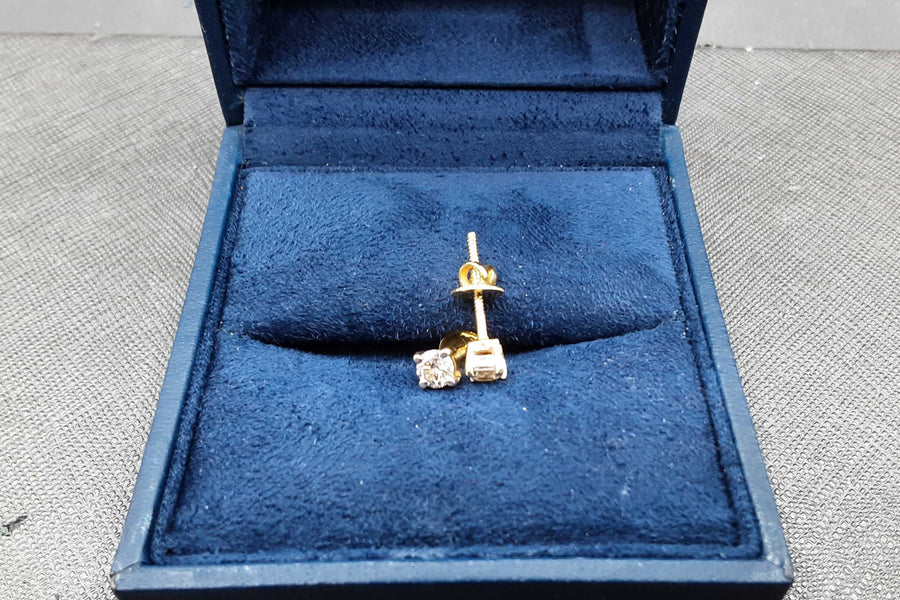 Double Stud Earring - Yellow Gold 18k (.750) 1.7 grams
