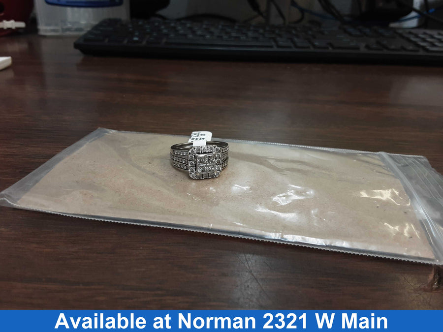 Ring - Wedding Set - White Gold 10k (.417) 7.6 grams Size 6.5